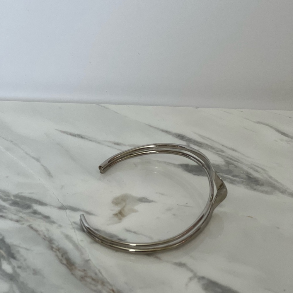 Sterling Silver .925 Double Wave Wrap Bracelet - image 4